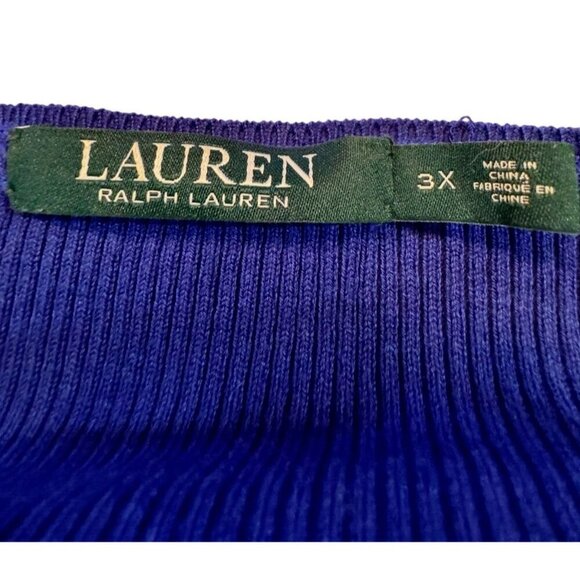 Lauren Ralph Lauren Womens Blue Boat Neck Fitted Bell Sleeve Sweater 3X Plus - Picture 5 of 9